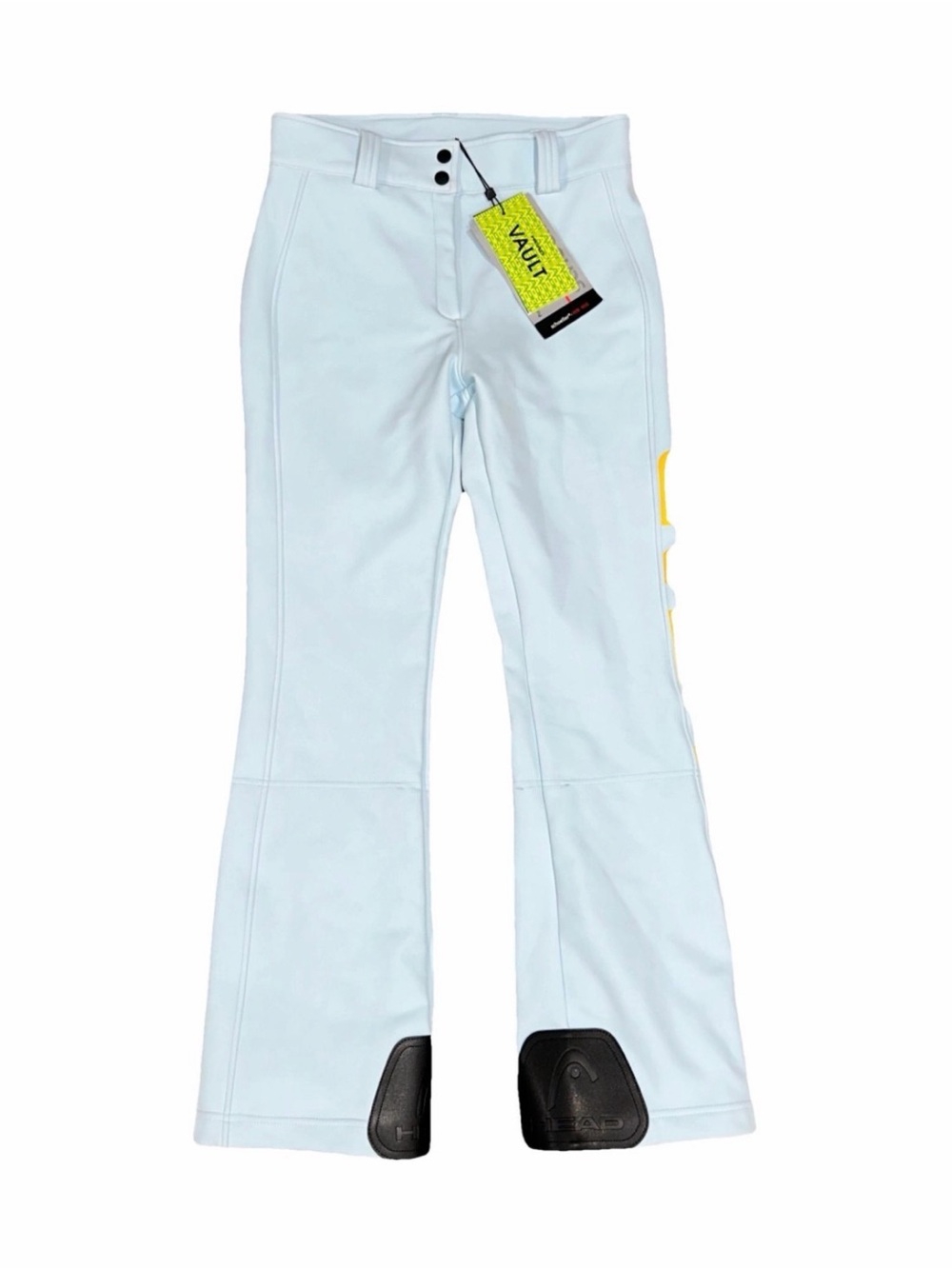 Head Light Blue Flare Ski Pants with Yellow Accent